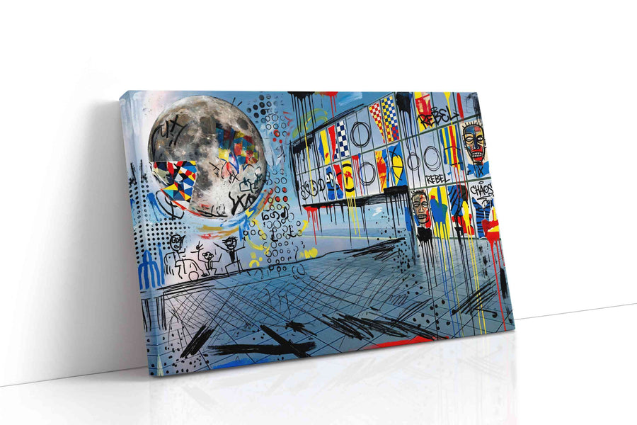 Lunar Chaos Vivid modern canvas print gallery-wrapped landscape canvas studio shot