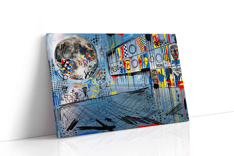 Lunar Chaos Vivid modern canvas print, gallery-wrapped, ready to hang