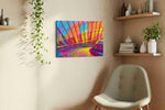 Prismatic Reflections modern canvas print, displayed in a living room