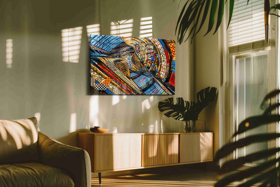 Spirals of Dissonance modern canvas print, on wall, lifestyle preview