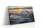 Majestic Dawn Over Peaks mountain canvas print, gallery-wrapped, ready to hang