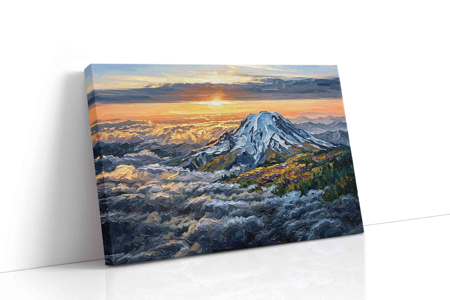 Majestic Dawn Over Peaks mountain canvas print, gallery-wrapped, ready to hang