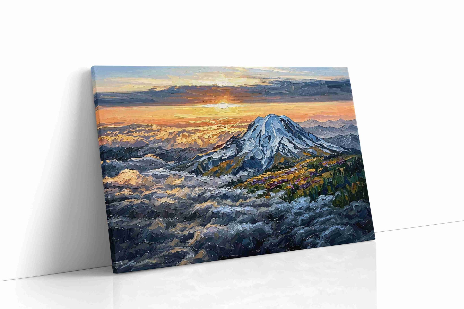 Majestic Dawn Over Peaks mountain canvas print gallery-wrapped landscape canvas studio shot