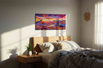 Radiant Peaks of Dawn (Mountain) - Mountain Wall Art, Landscape Canvas Print, Nature Scenery Art in a bedroom scene