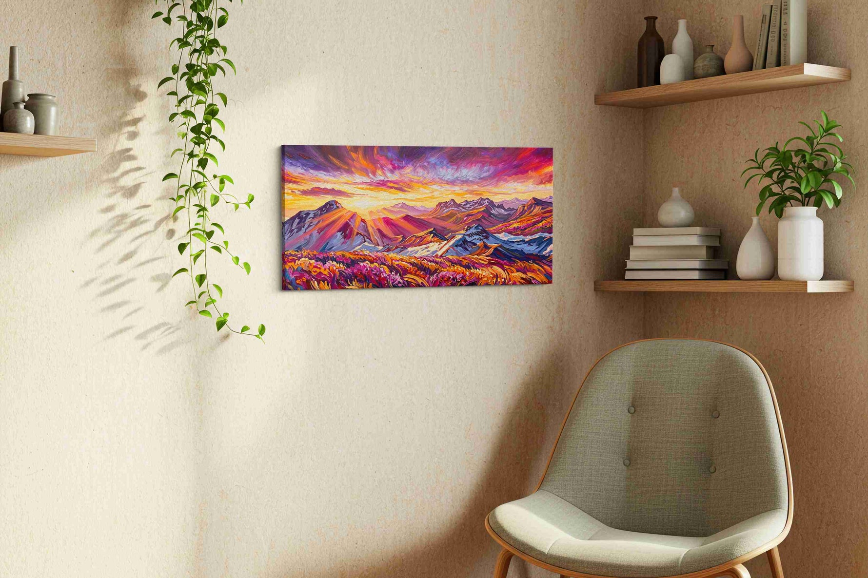 Radiant Peaks of Dawn (Mountain) - Mountain Wall Art, Landscape Canvas Print, Nature Scenery Art