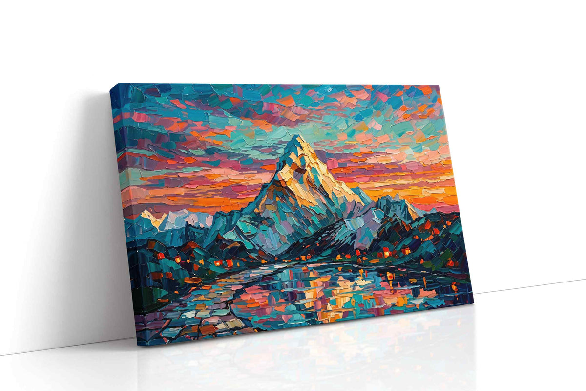 Vibrant Peaks of Dusk nature canvas print gallery-wrapped landscape canvas studio shot