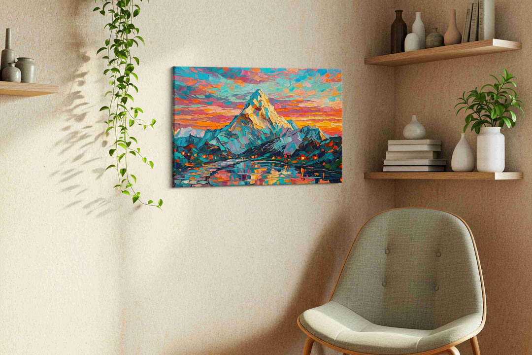 Vibrant Peaks of Dusk (Mountain) - Nature, Nature Wall Art, Scenic Canvas Print, Natural Landscape Art