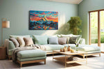 Vibrant Peaks of Dusk nature canvas print, hanging on wall