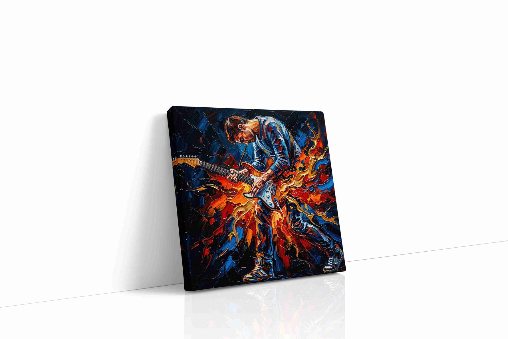 Electric Passion Blaze music canvas print gallery-wrapped square canvas studio shot