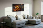 Flaming Strings Serenade music canvas print in a living room scene