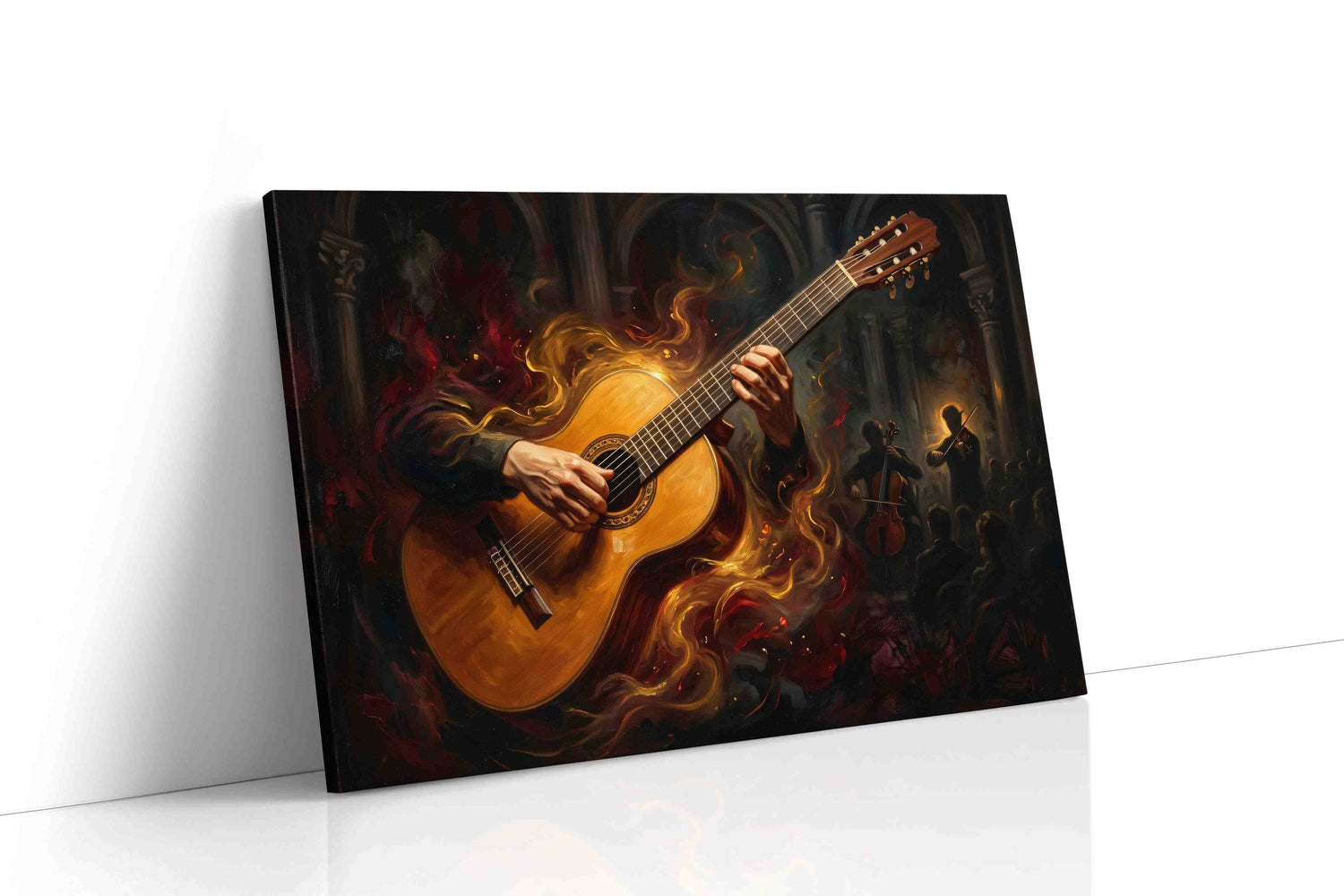 Flaming Strings Serenade music canvas print, gallery-wrapped, ready to hang