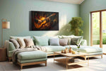 Flaming Strings Serenade (Music) - Music Wall Art, Musical Canvas Print, Music Room Decor