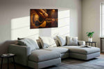 Harmony in Strings (Music) - Music Wall Art, Musical Canvas Print, Music Room Decor in a living room scene