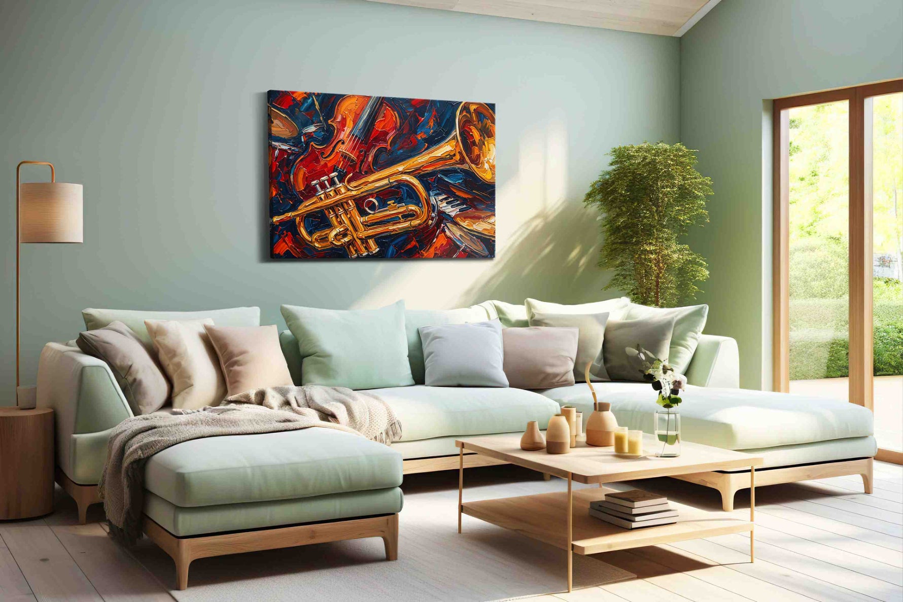 Melodic Jazz Symphony music canvas print, hanging on wall