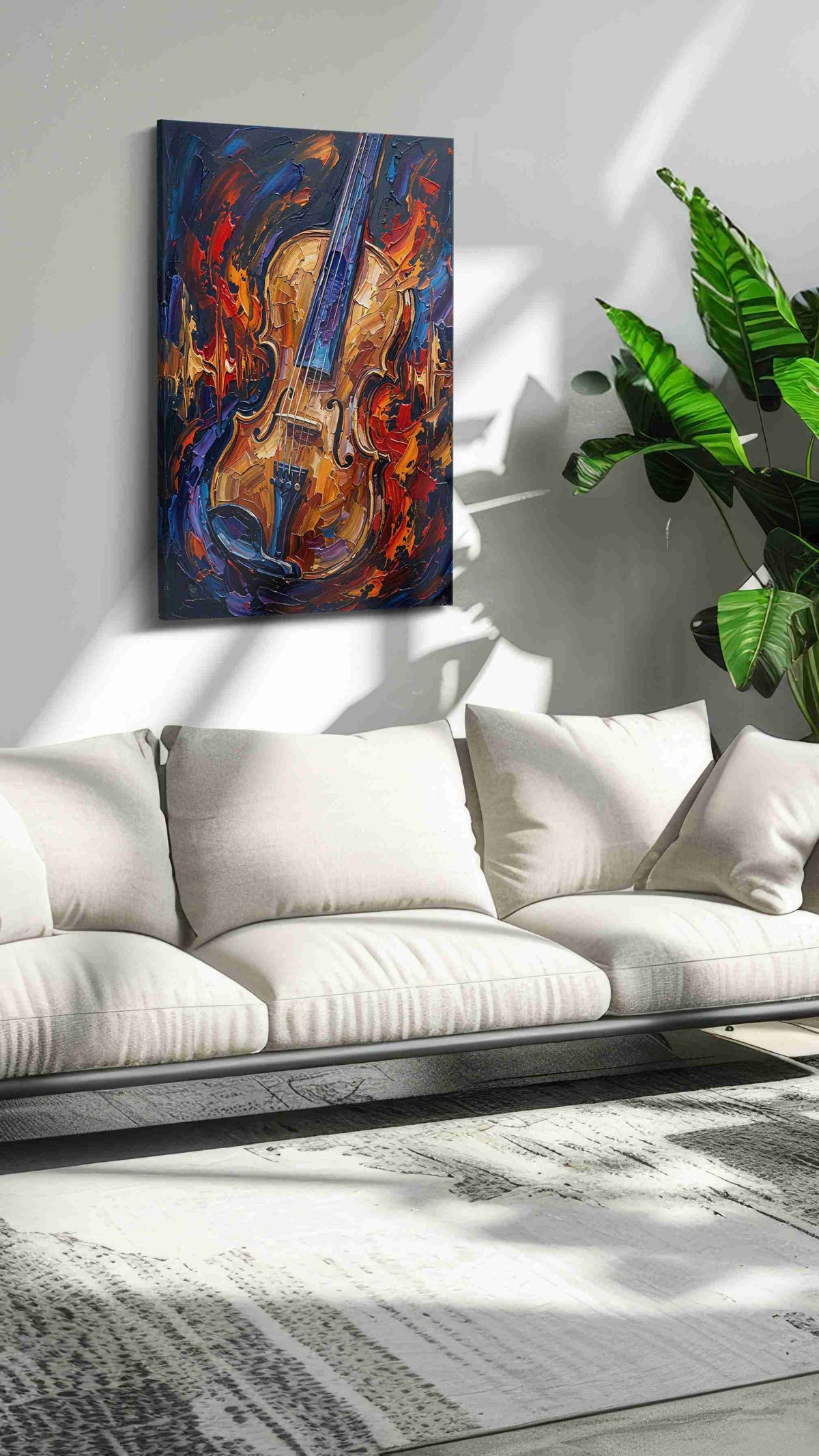 Symphony of Flames music canvas print, on wall, lifestyle preview