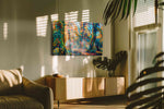 Enchanted Canopy Illumination (Nature) - Nature Wall Art, Scenic Canvas Print, Natural Landscape Art in a hung canvas mockup