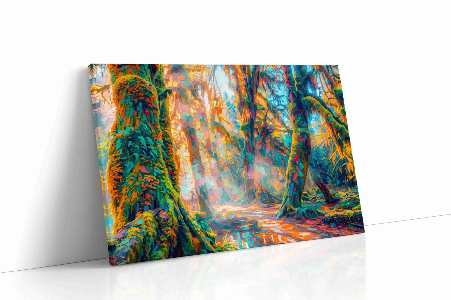 Enchanted Canopy Illumination nature canvas print, gallery-wrapped, ready to hang
