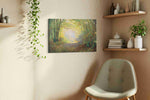 Enchanted Forest Passage nature canvas print, displayed in a living room