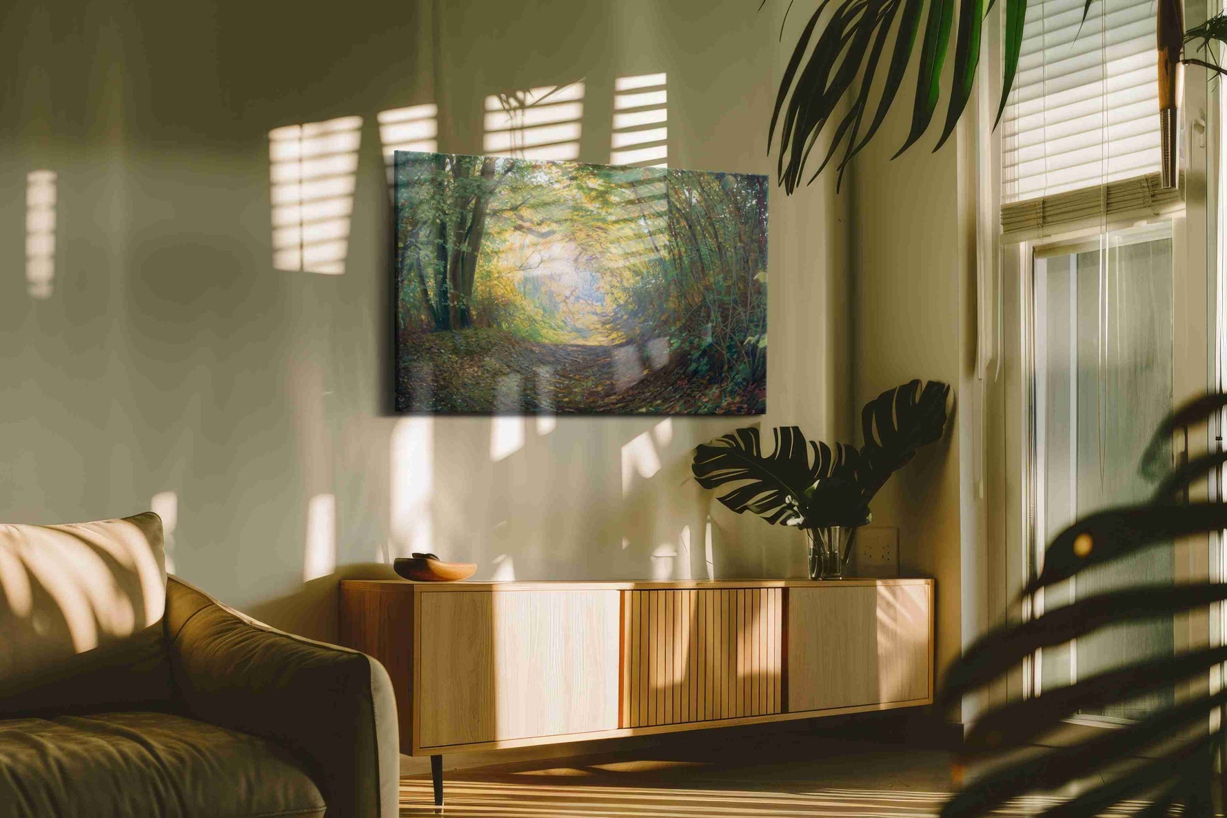 Enchanted Forest Passage (Nature) - Nature Wall Art, Scenic Canvas Print, Natural Landscape Art in a hung canvas mockup