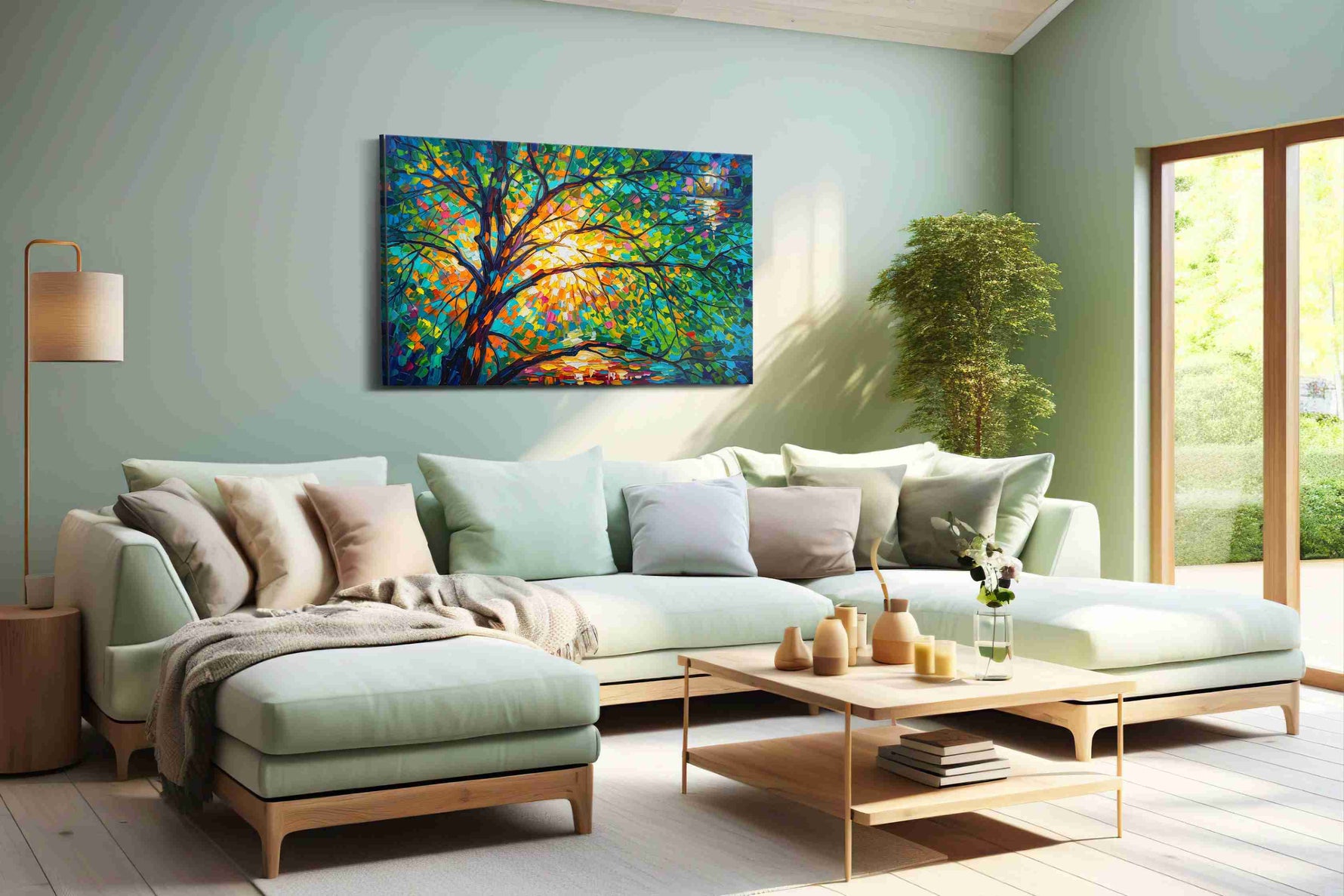 Ethereal Canopy Radiance (Nature) - Nature Wall Art, Scenic Canvas Print, Natural Landscape Art