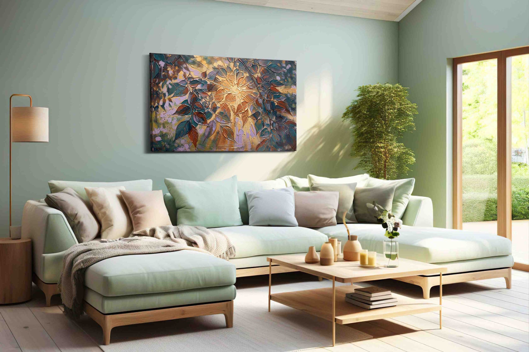 Luminescent Canopy nature canvas print, hanging on wall