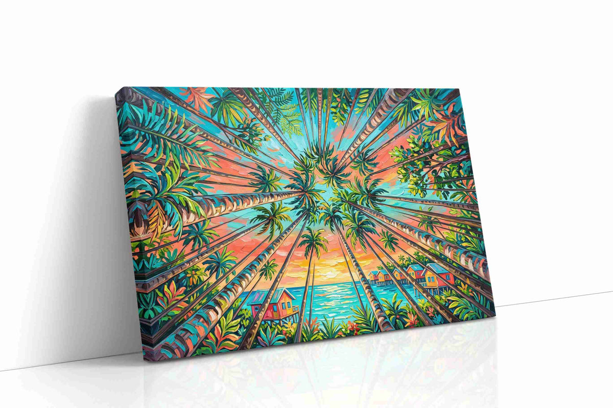 Paradise Palms Sunrise nature canvas print gallery-wrapped landscape canvas studio shot