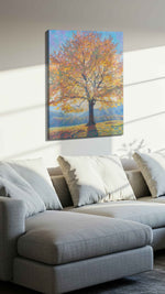 Radiant Autumn Glory nature canvas print, displayed in a living room