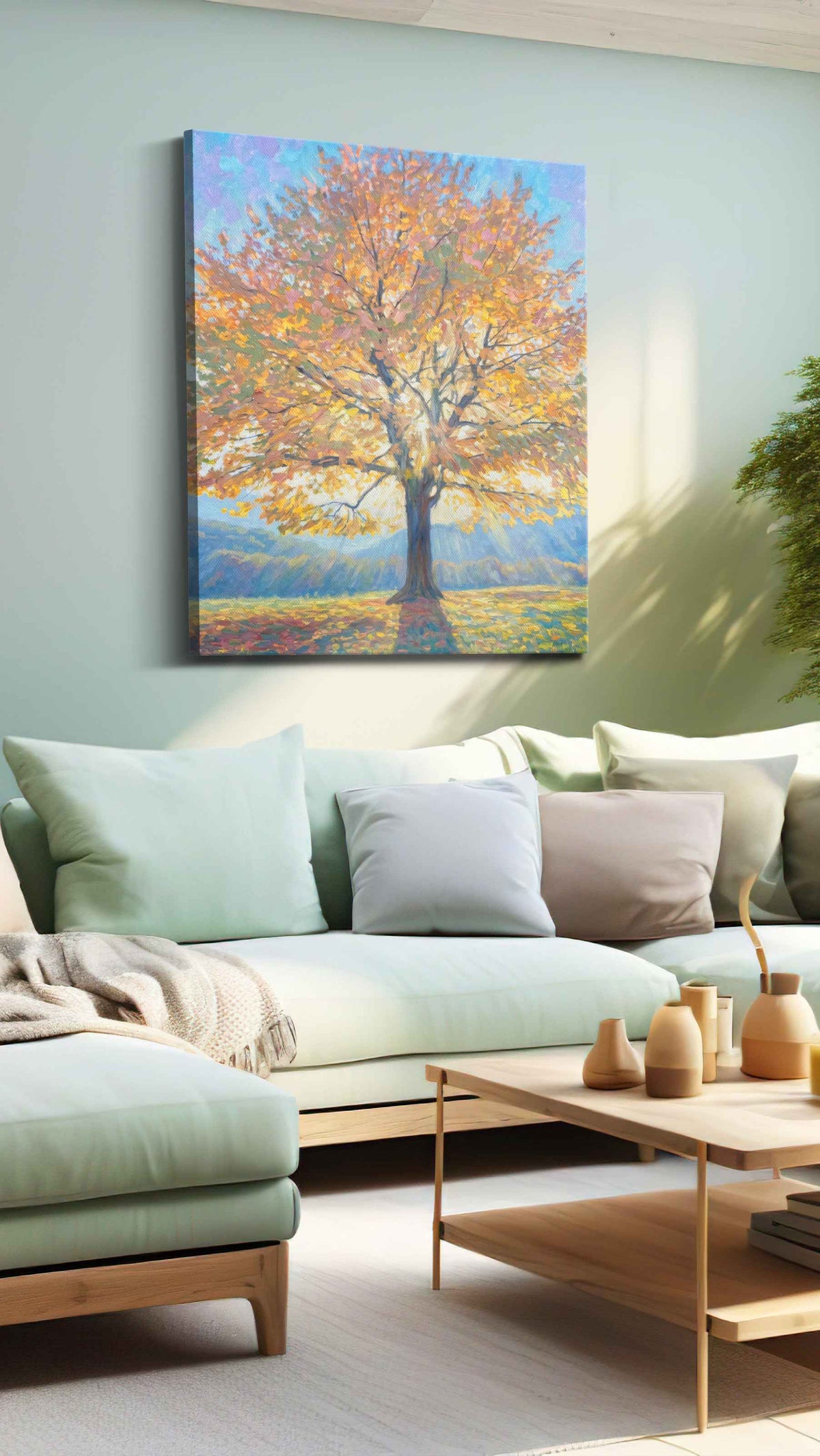 Radiant Autumn Glory (Nature) - Nature Wall Art, Scenic Canvas Print, Natural Landscape Art in a hung canvas mockup