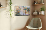 Radiant Woods Symphony nature canvas print, displayed in a living room