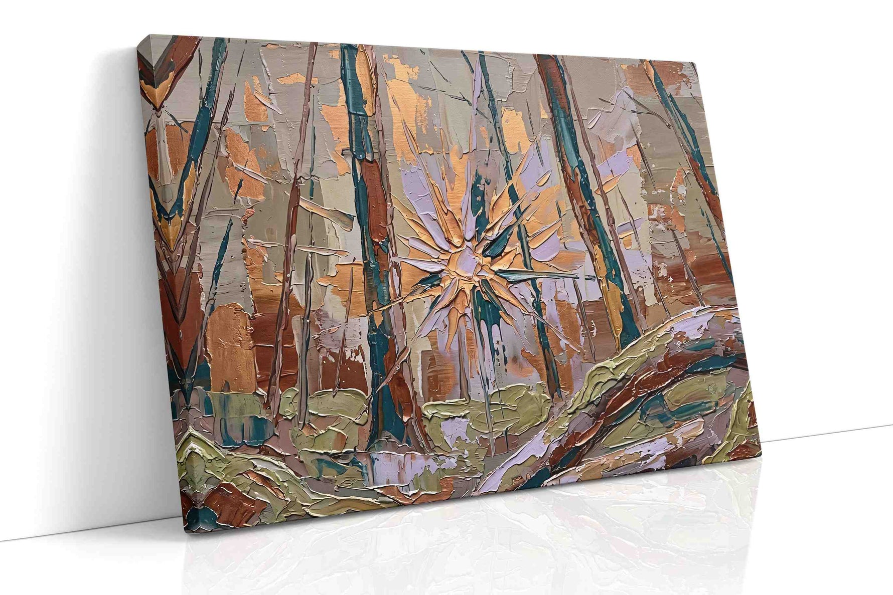 Solstice Radiance in the Woods (Nature) - Nature Wall Art, Scenic Canvas Print, Natural Landscape Art gallery-wrapped landscape canvas studio shot