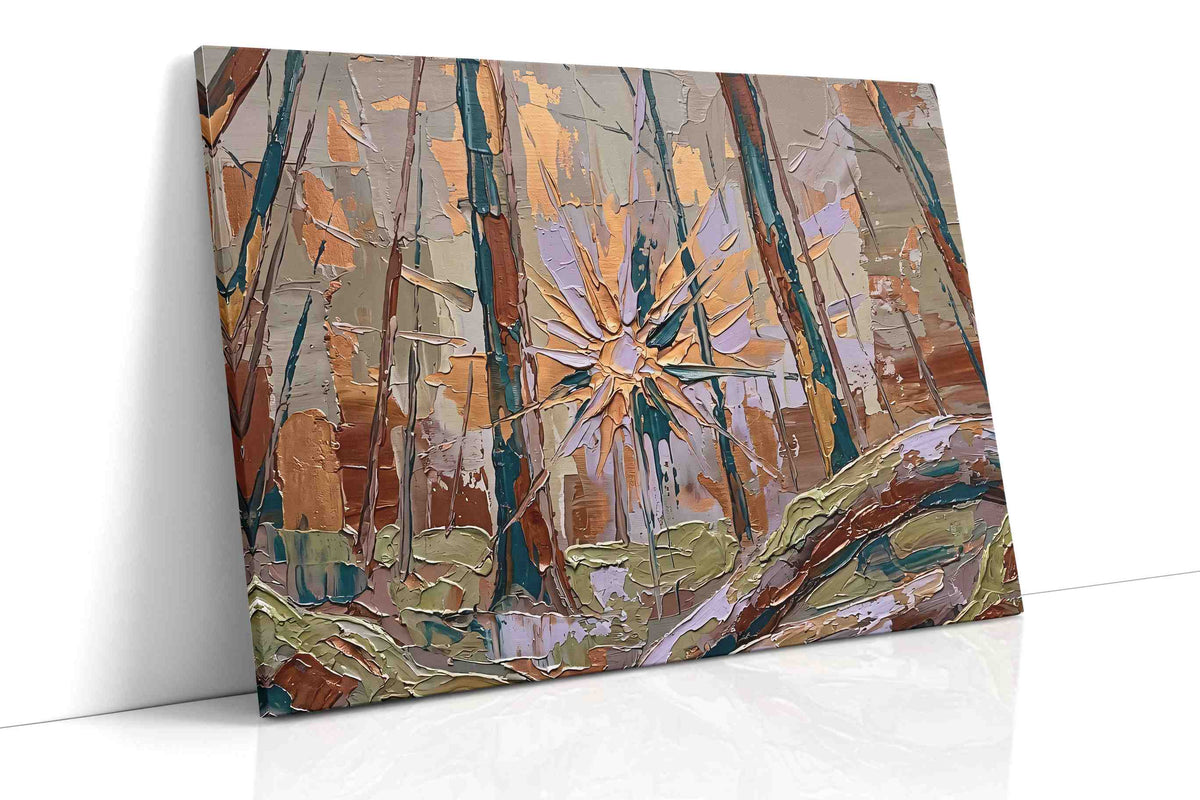 Solstice Radiance in the Woods nature canvas print, gallery-wrapped, ready to hang