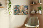 Sunlit Symphony in the Forest nature canvas print, hanging on wall — view 4