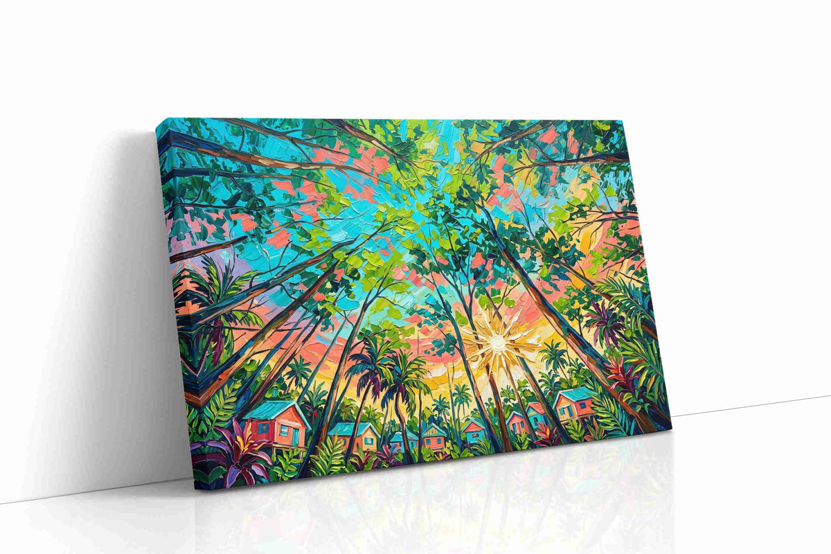 Tropical Canopy Radiance nature canvas print, gallery-wrapped, ready to hang
