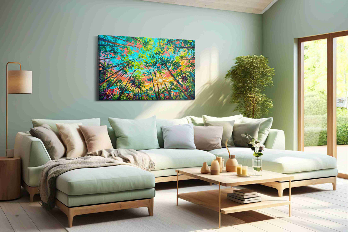 Tropical Canopy Radiance nature canvas print, hanging on wall