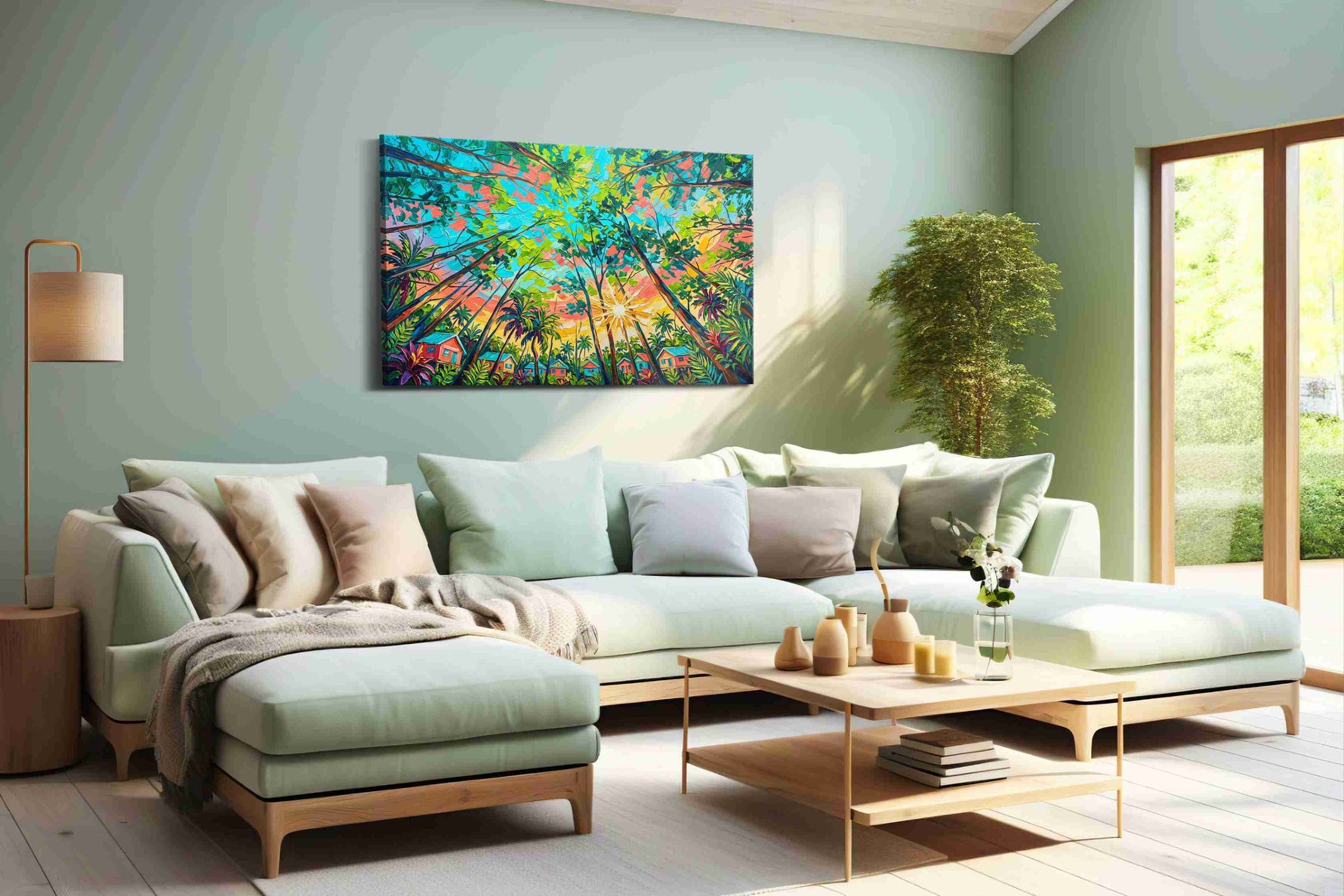 Tropical Canopy Radiance nature canvas print, hanging on wall