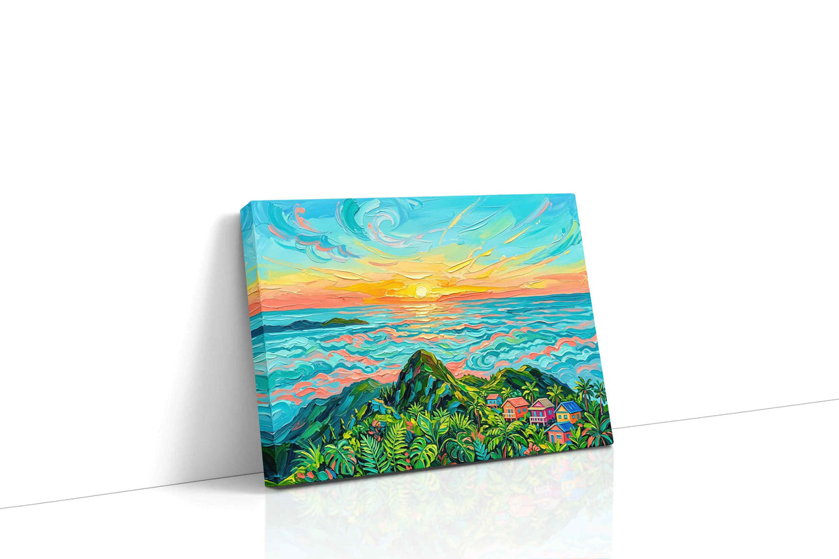 Tropical Dawn Symphony landscape canvas print gallery-wrapped landscape canvas studio shot