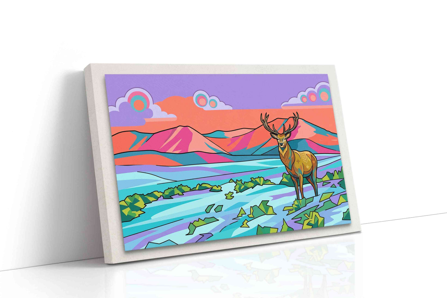 Vibrant Wilderness Majesty animals canvas print, gallery-wrapped, ready to hang