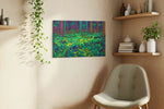 Whispering Fireflies animals canvas print, displayed in a living room