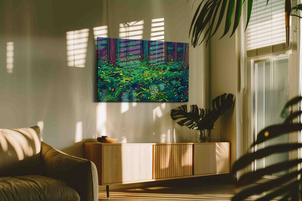 Whispering Fireflies animals canvas print, on wall, lifestyle preview