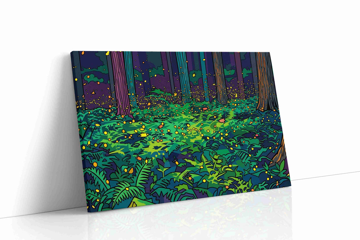 Whispering Fireflies animals canvas print, gallery-wrapped, ready to hang