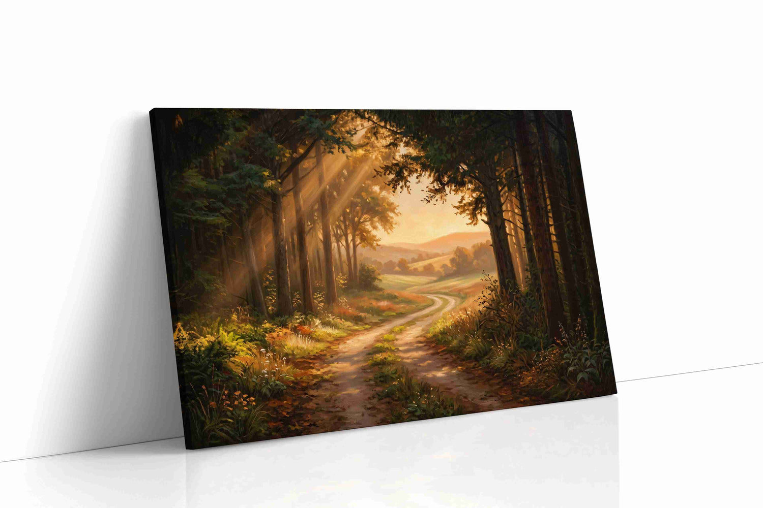 Whispering Woods at Dawn nature canvas print, gallery-wrapped, ready to hang