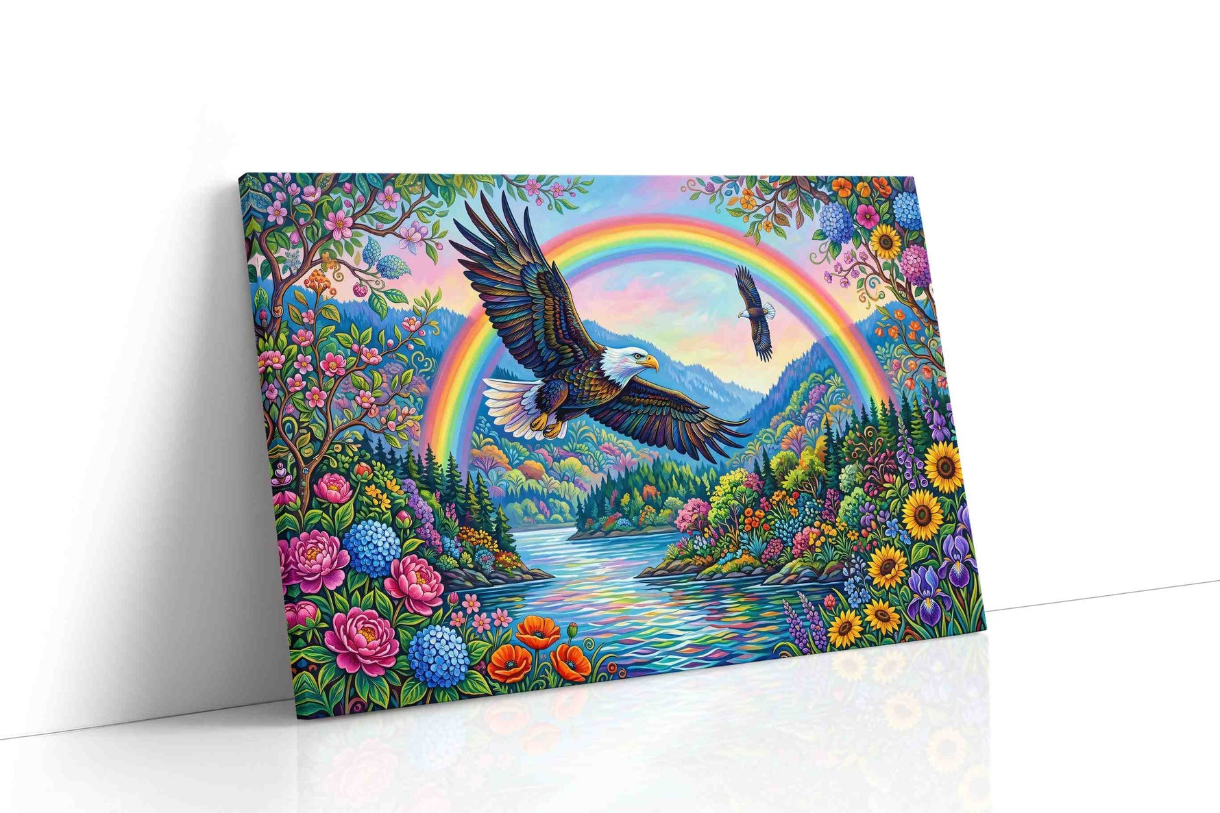 Wings of Radiant Harmony birds canvas print gallery-wrapped landscape canvas studio shot