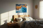 Tempest's Grace sailing canvas print, displayed in a bedroom