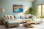 Tempest's Grace sailing canvas print, hanging on wall