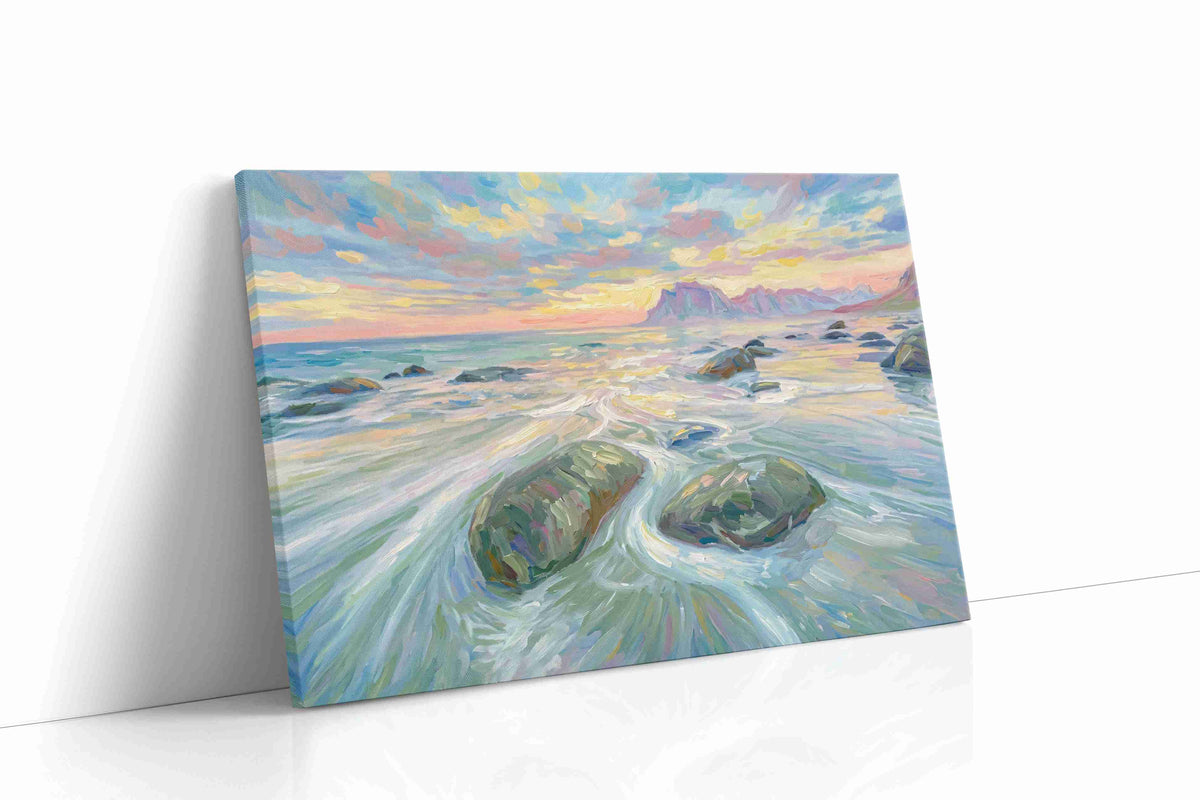 Tidal Symphony at Sunset nature canvas print gallery-wrapped landscape canvas studio shot