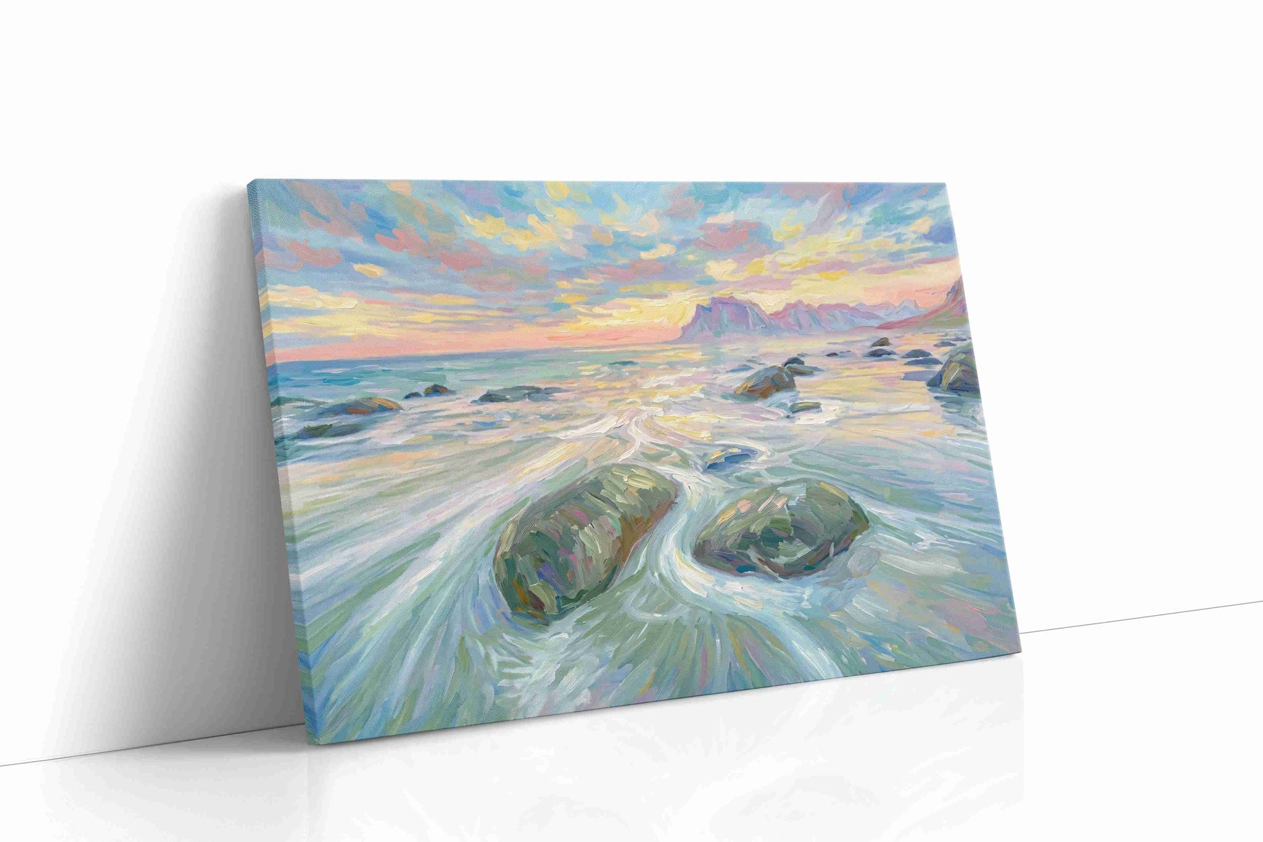 Tidal Symphony at Sunset nature canvas print gallery-wrapped landscape canvas studio shot