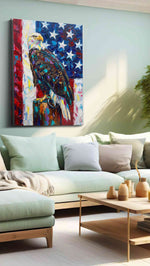 Majestic Freedom Soar animals canvas print, hanging on wall