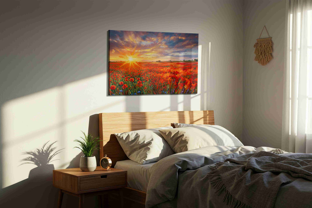 Crimson Reverie at Dusk (Poppies) - Poppy Wall Art, Floral Canvas Print, Flower Decor