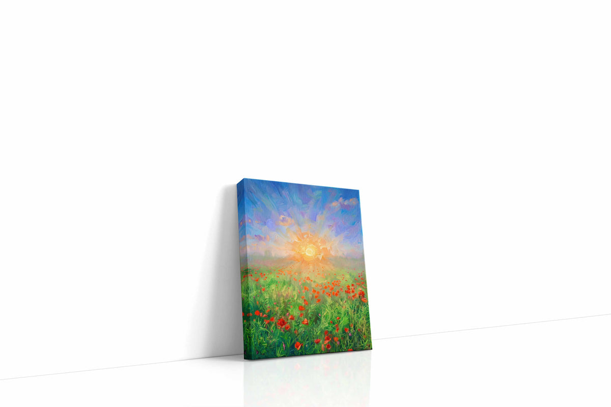 Eternal Bloom at Dawn poppies canvas print, gallery-wrapped, ready to hang
