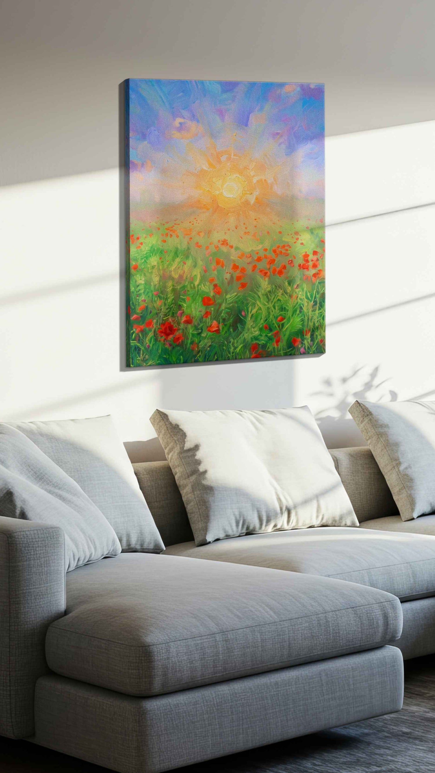 Eternal Bloom at Dawn (Poppies) - Poppy Wall Art, Floral Canvas Print, Flower Decor